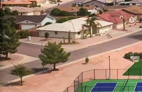 Pickleball Courts 1-6 from drone